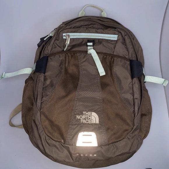 The North Face Handbags - The North Face Recon Backpack Daypack Laptop Brown/Light Blue Womens